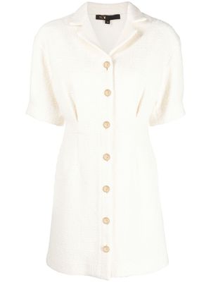 Maje button-up tweed minidress - White