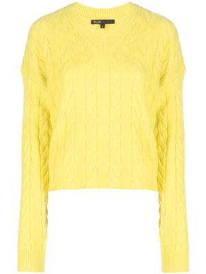 Maje cable-knit cashmere-blend jumper - Yellow