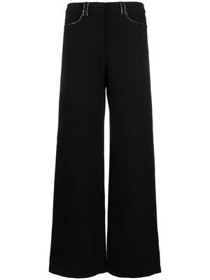 Maje chain-link-detail tweed trousers - Black