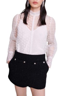 maje Citella Broderie Anglaise Shirt in White