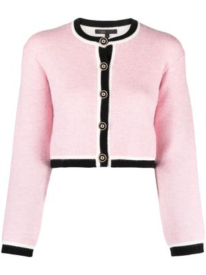 Maje Clove-buttons cropped cardigan - Pink