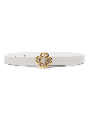 Maje Clover-buckle faux-leather belt - White