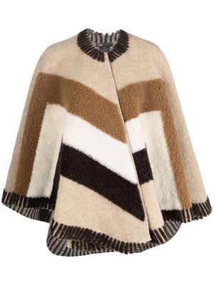 Maje colour-block wool shawl - Neutrals