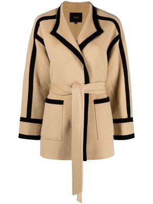 Maje contrasting-panel single breasted coat - Neutrals