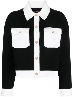 Maje contrasting-trim knit jacket - Black