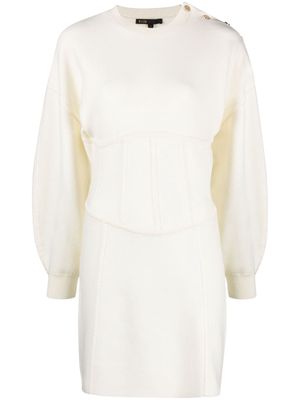 Maje corseted sweatshirt dress - White