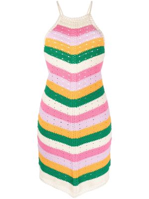 Maje crochet halterneck mini dress - Pink