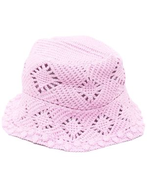 Maje crochet-knit bucket hat - Pink