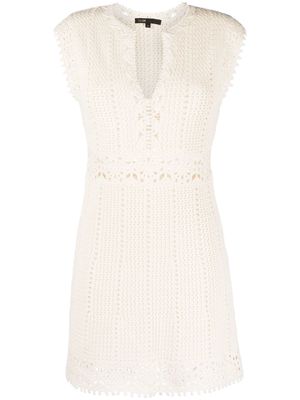 Maje crochet-knit minidress - White