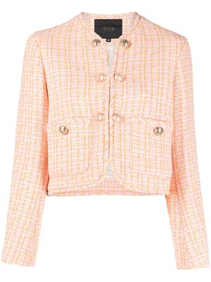 Maje cropped tweed jacket - Orange