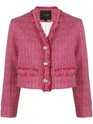 Maje cropped tweed jacket - Pink