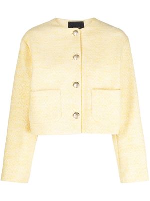Maje cropped tweed jacket - Yellow