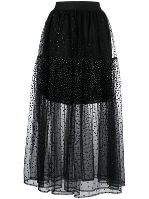 Maje crystall-embellished tulle skirt - Black