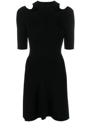 Maje cut-out ribbed-knit dress - Black