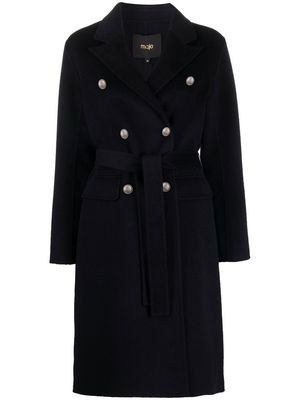 Maje double-breasted button-fastening coat - Blue