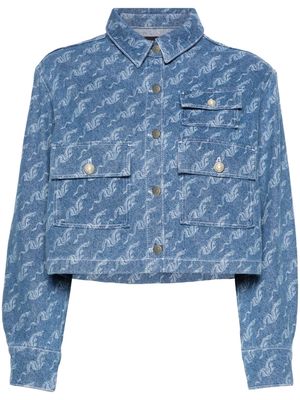 Maje dragon-pattern denim shirt - Blue