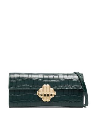 Maje embossed crocodile-effect leather bag - Green