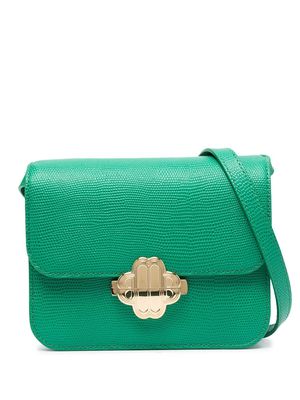 Maje embossed leather cross-body bag - Green