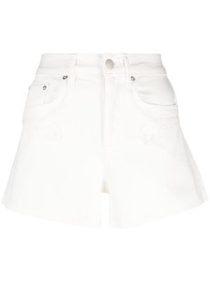 Maje embroidered denim shorts - White