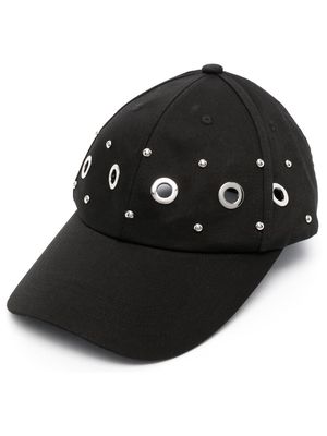 Maje eyelet-detailing cap - Black