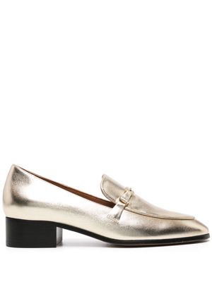 Maje Filika metallic leather loafers - Gold