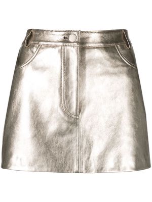 Maje fitted metallic mini skirt - Gold