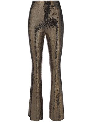 Maje flared sequinned trousers - Gold