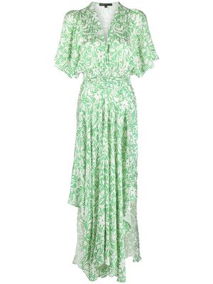 Maje floral-print asymmetric dress - Green