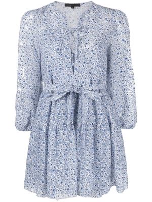 Maje floral-print baby doll dress - Blue