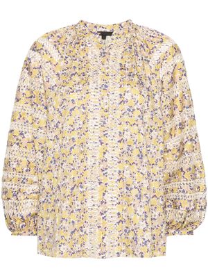 Maje floral-print broderie-anglaise blouse - Neutrals