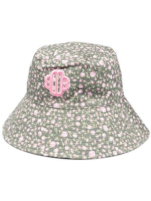 Maje floral-print bucket hat - Green