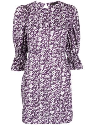 Maje floral-print cut-out minidress - Purple