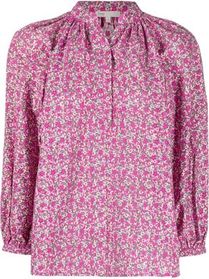 Maje floral-print long-sleeved blouse - Pink