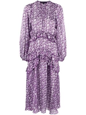 Maje floral-print maxi dress - Purple