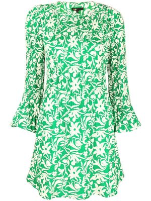 Maje floral-print pleated dress - Green