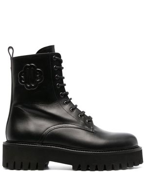 Maje Fredy leather lace-up boots - Black