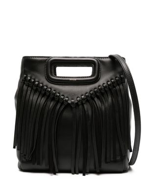 Maje fringe-detailing leather tote bag - Black