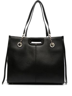 Maje fringed leather tote bag - Black