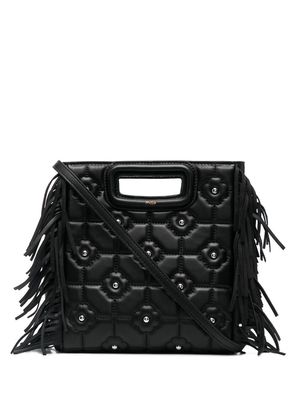 Maje fringed quilted tote bag - Black