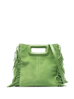 Maje fringed suede tote bag - Green