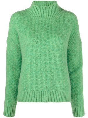 Maje funnel-neck knitted jumper - Green