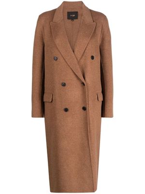 Maje Galarita double-breasted button coat - Brown
