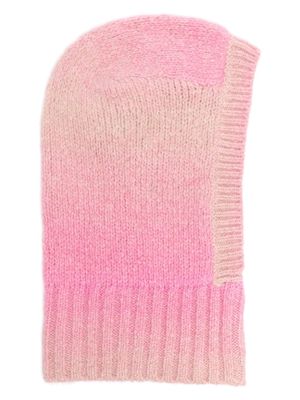 Maje gradient-effect ribbed-knit balaclava - Pink