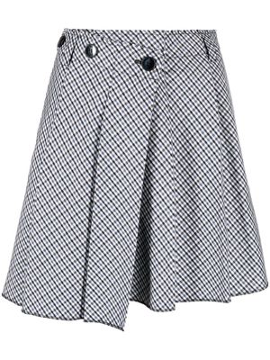 Maje grid-pattern wrap miniskirt - Blue
