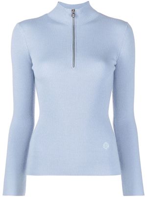 Maje half-zip knitted top - Blue