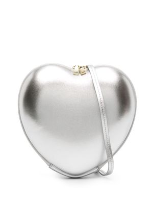 Maje Heart-shaped metallic crossbody bag - Silver