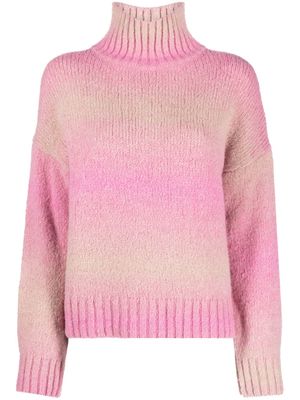 Maje high-neck striped jumper - Pink