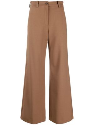 Maje high-waisted wide-leg trousers - Brown