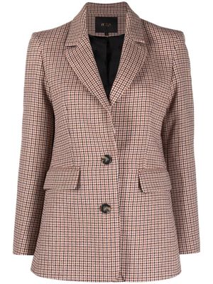 Maje houndstooth single-breasted button blazer - Neutrals