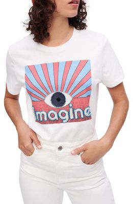maje Imagine Vision Graphic T-Shirt in White